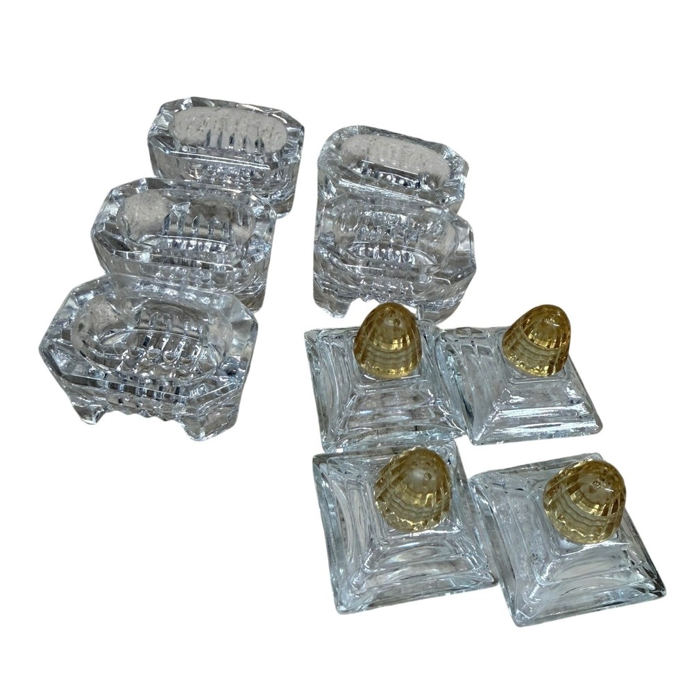 VIntage Lot of 1930's Art Deco Irice Pyramid Salt/Pepper Shaker and Salt Cellars